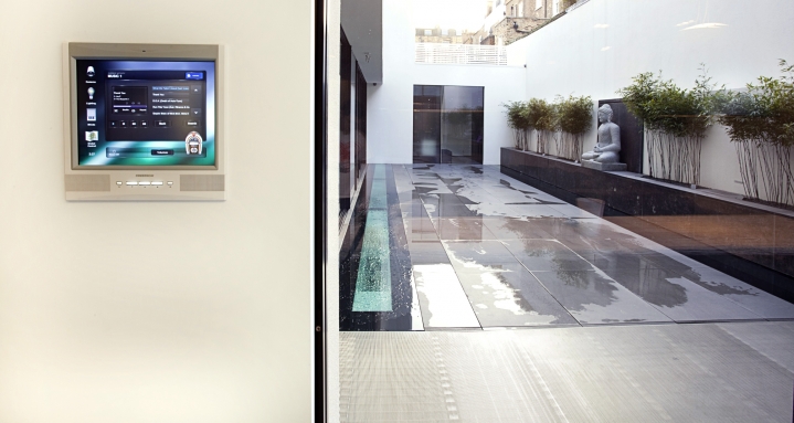 In-Wall Crestron TPS-15 for total home control with bespoke floorplan GUI