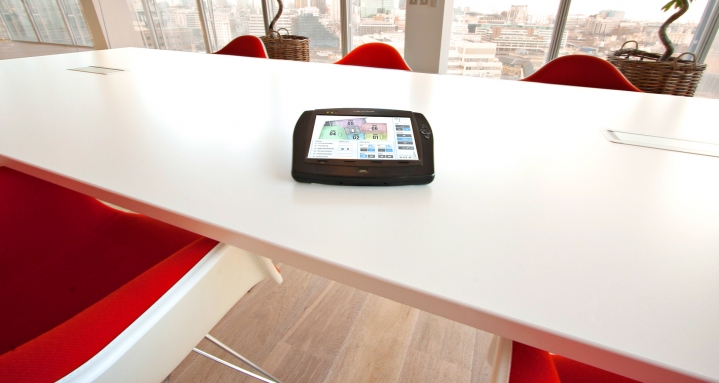 Crestron TPMC-8X on desk in The Shard