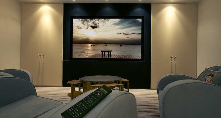 Marlow Control4 Home cinema with Control4 SR250 remote control
