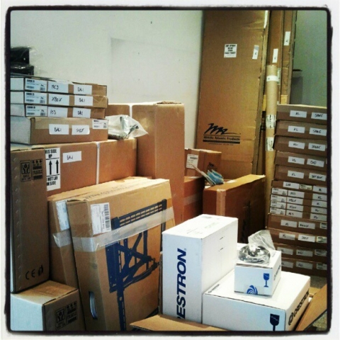 Crestron & Middle Atlantic products about to ship to our new contracts in Malaysia, & Bali